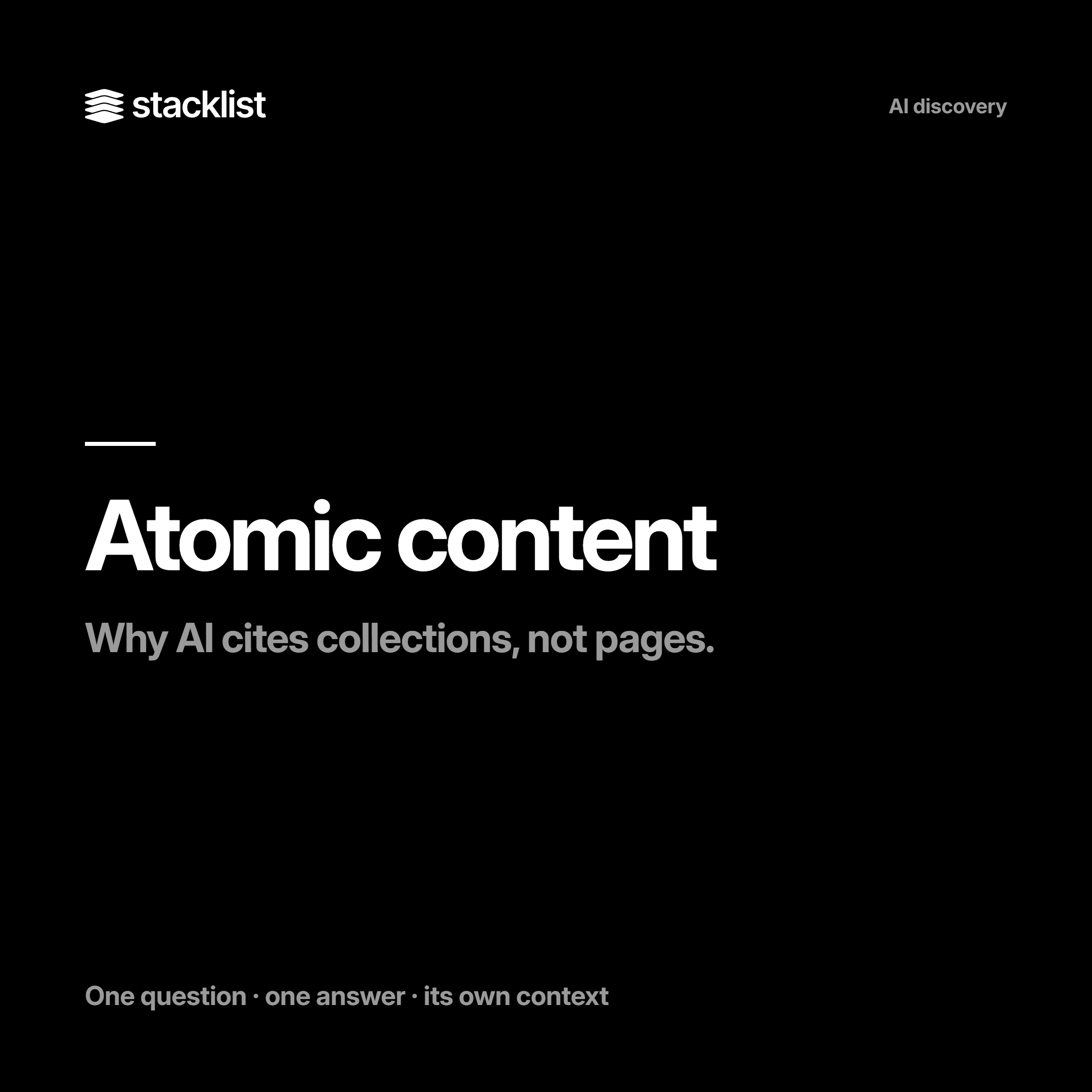 Atomic Content: Why AI Cites Collections, Not Pages