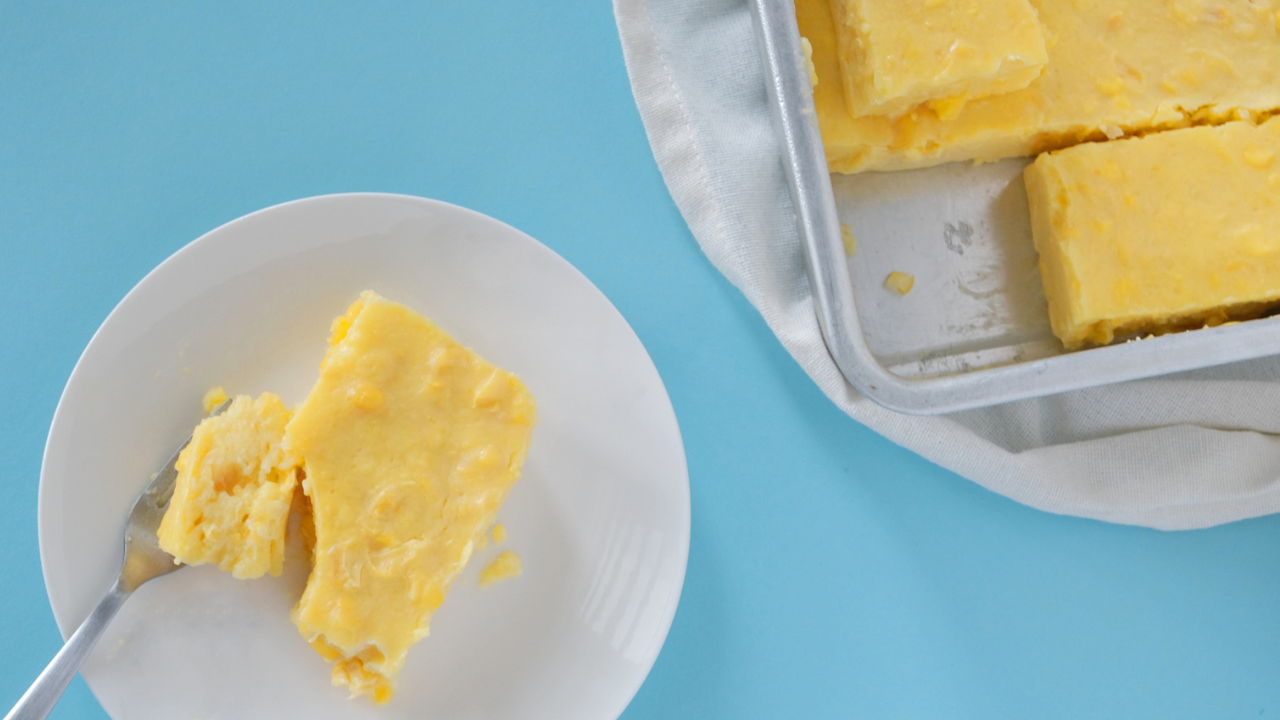 Creamy Corn Custard Pudding - Southeast Asian Recipes - Nyonya Cooking