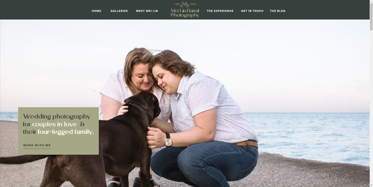 Screenshot of Mei Lin Barral Photography, from the wedding photography websites collection.