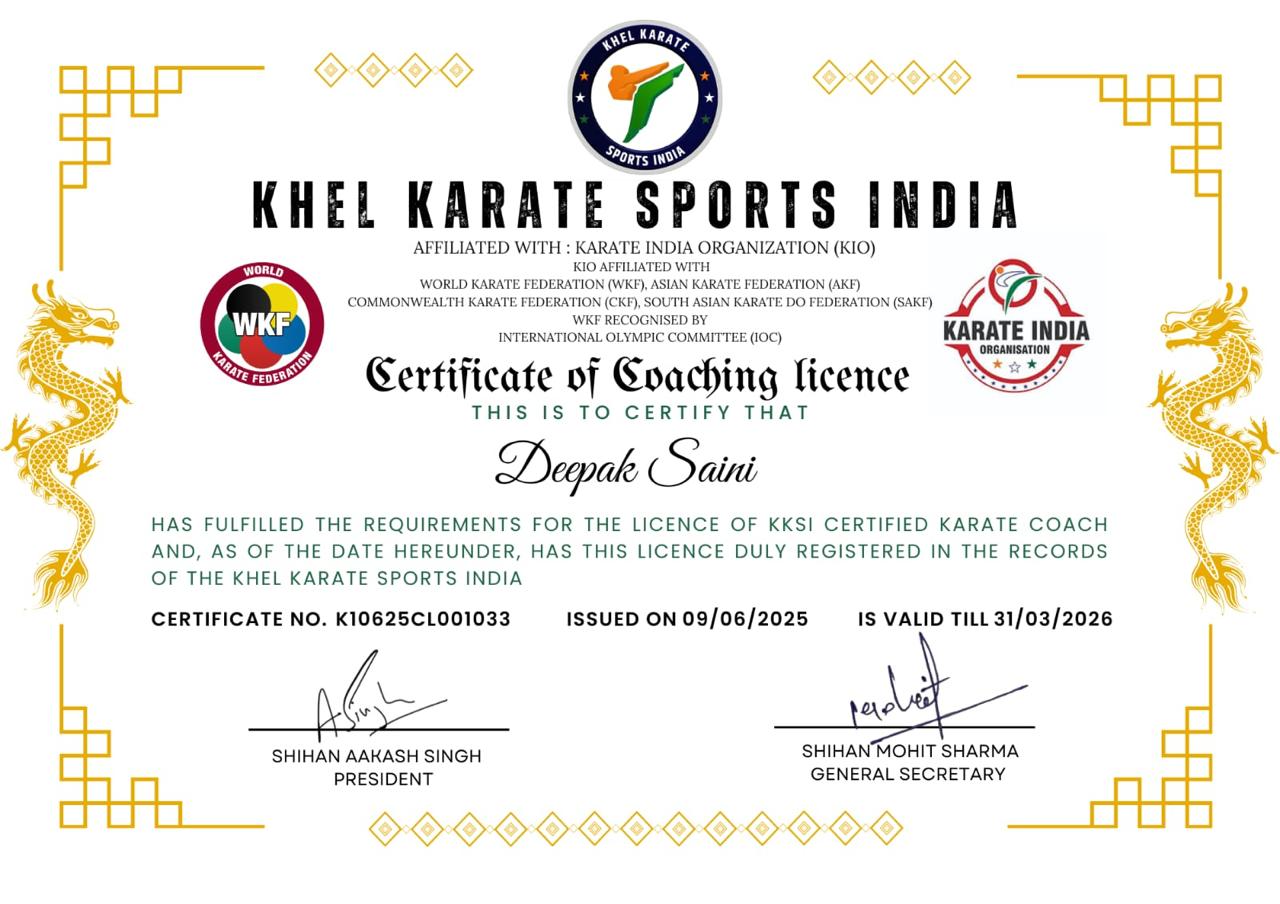 Coaching License Certificate
