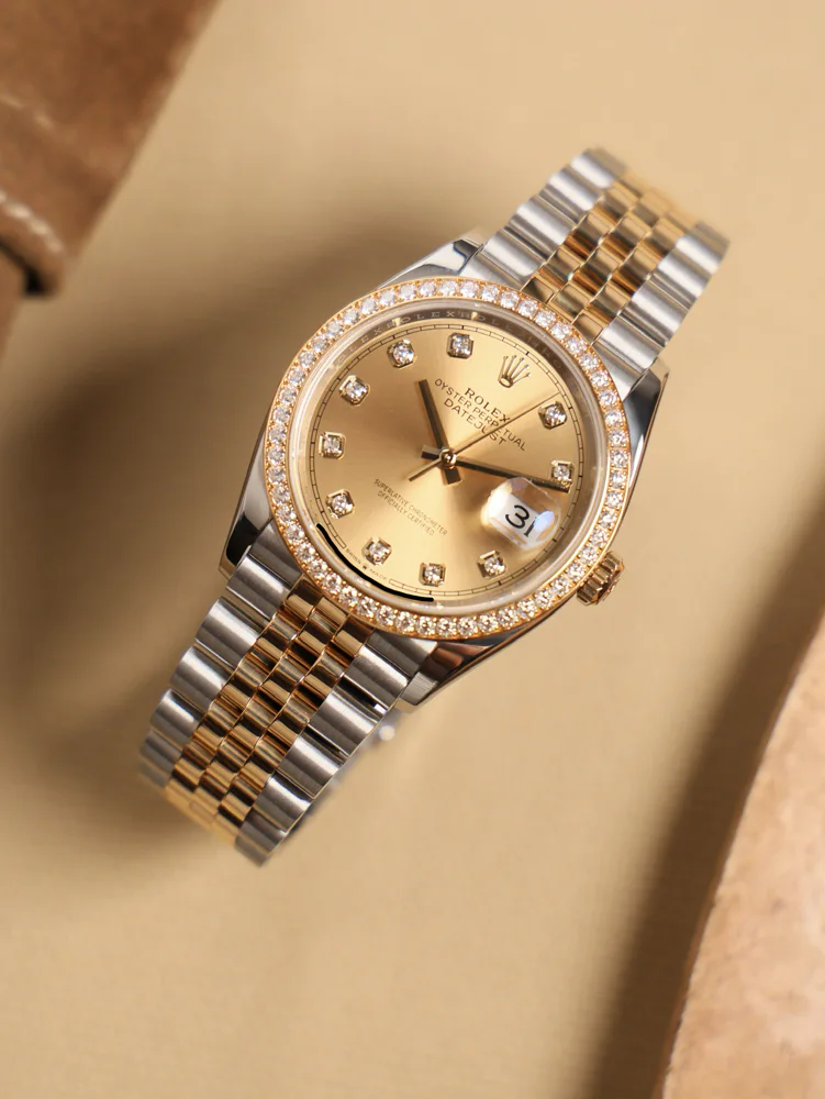 Champagne Motif Diamond Dial Diamond Bezel Jubilee Bracelet