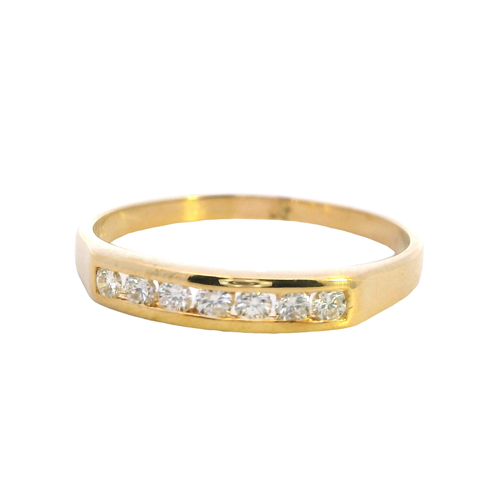 Golden Brilliance Channel-Set Diamond Ring