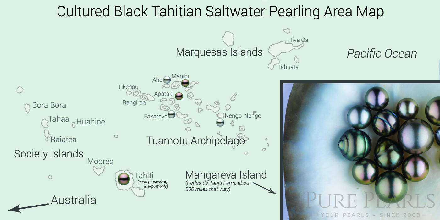 Map of Tahitian Pearling Areas