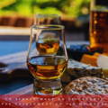 Verre de dégustation de Single Malt Whisky de type Glencairn accompagné d'une plateau de fromage