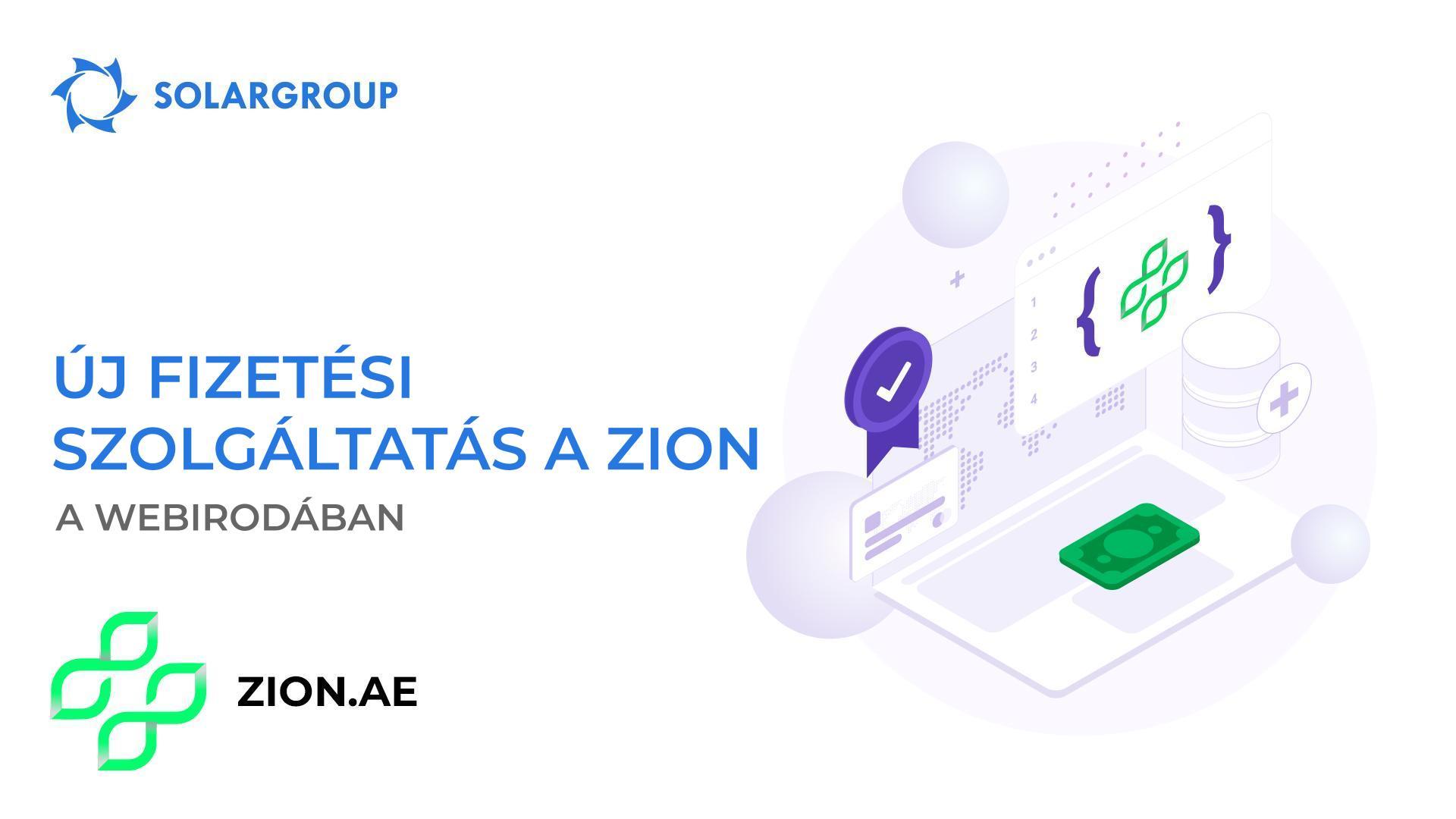 Új fizetési szolgáltatás a Zion a webirodában