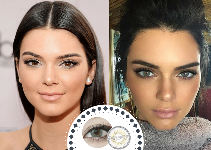 Kendall Jenner's Grey eyes with contact lenses