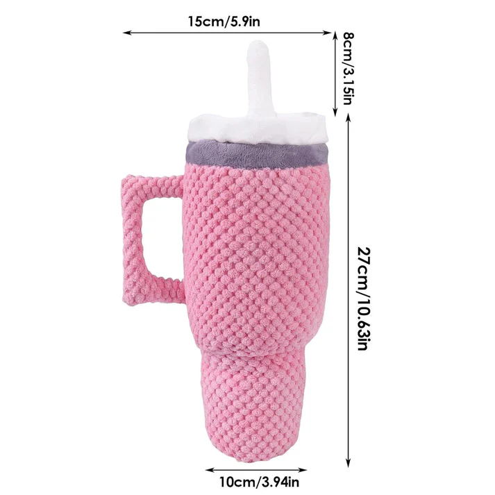 Dog Squeaky Toy Stuffed Water Cup Toy Plush Cup Chew and Supplies Training Pet - Image 2