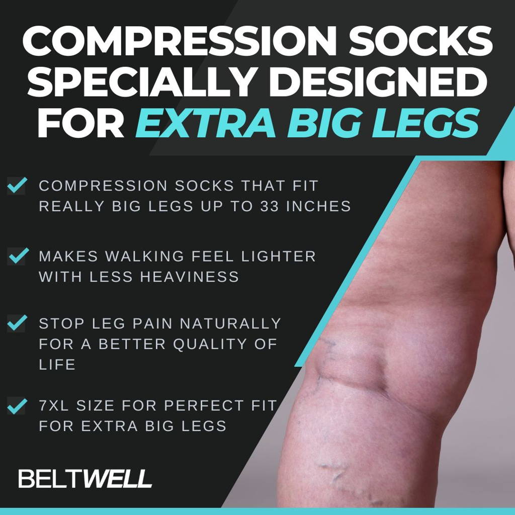 Beltwell® - Toeless Compression Socks for Big Swollen Legs (2 pairs ...