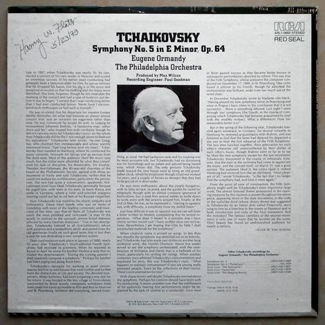 RCA | ORMANDY/TCHAIKOVSKY - Symphony No. 5 / NM