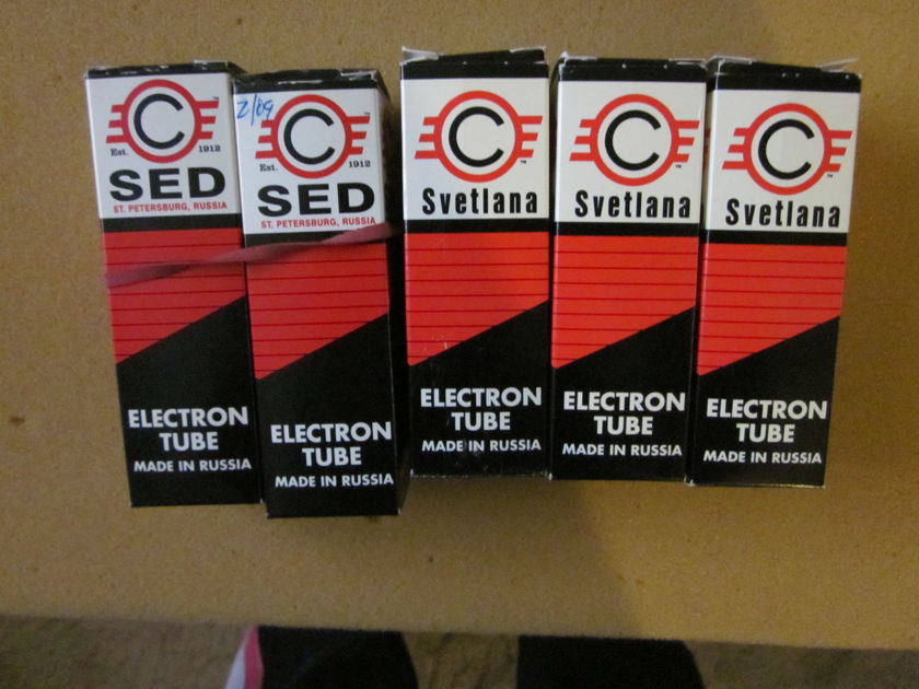 Russian Winged C EL34s in original boxes-matched  pair +matched trio of Sovtek EL34s