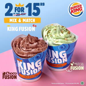 Burger King: Promo Es Krim Mix & Match DOUBLE KING FUSION cuma 15RB! sampai 12/31/2019