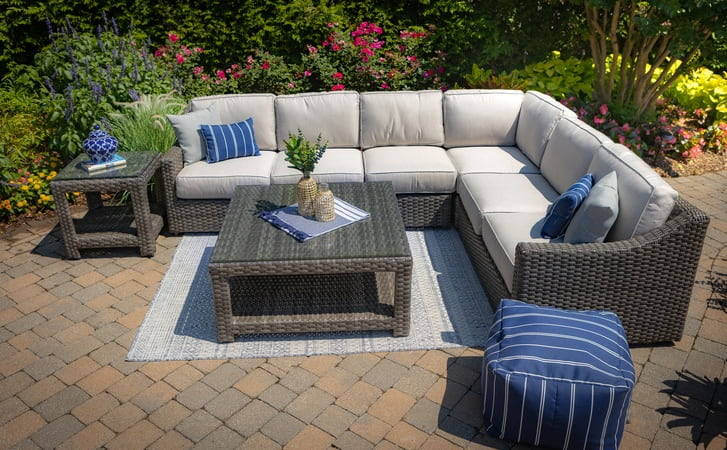 Erwin and Sons Southampton All Weather Wicker Sectional Outdoor Patio Seating