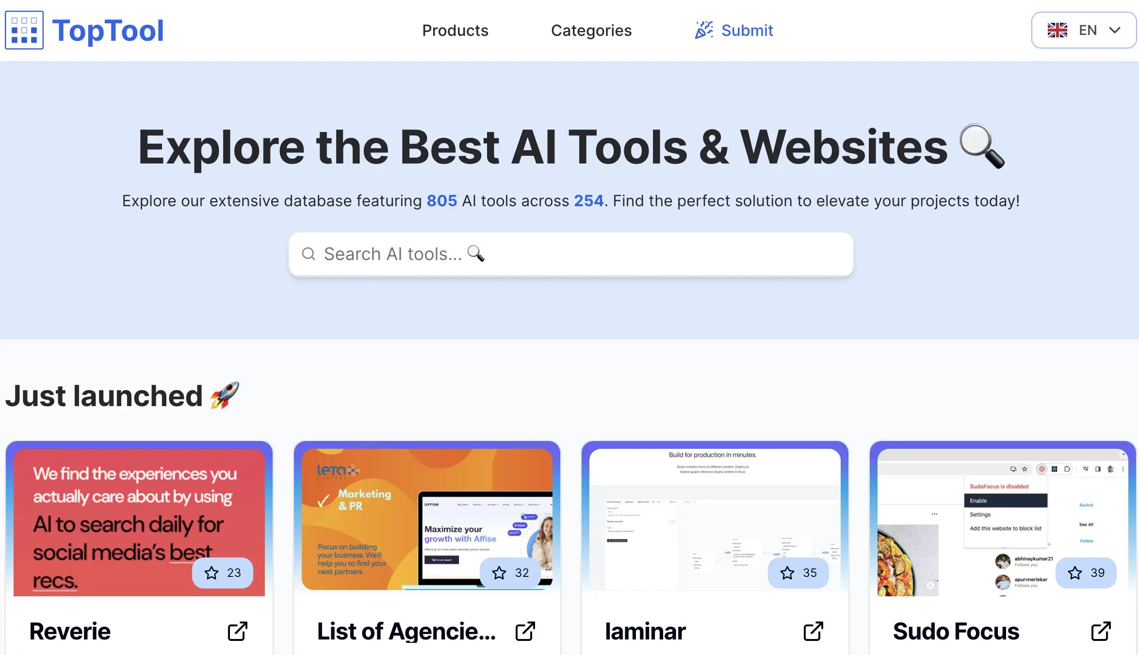 TopTool - Discover the Best AI Tools & Websites