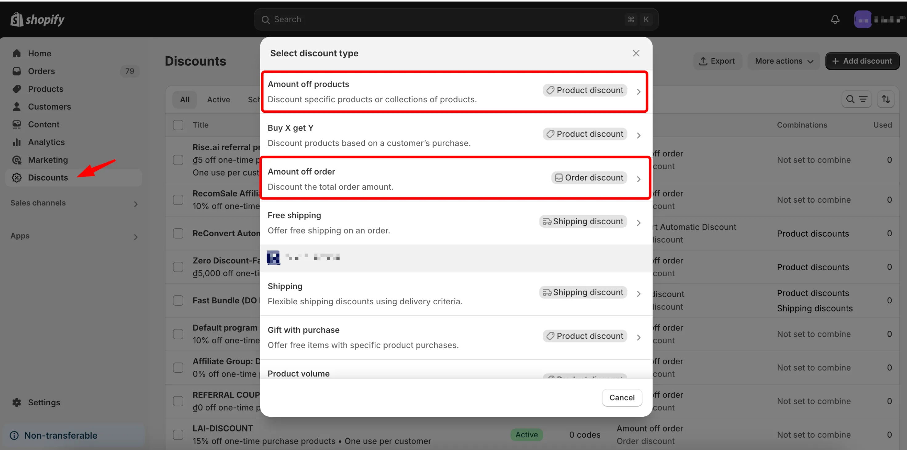Shopify automatic discounts in store admins