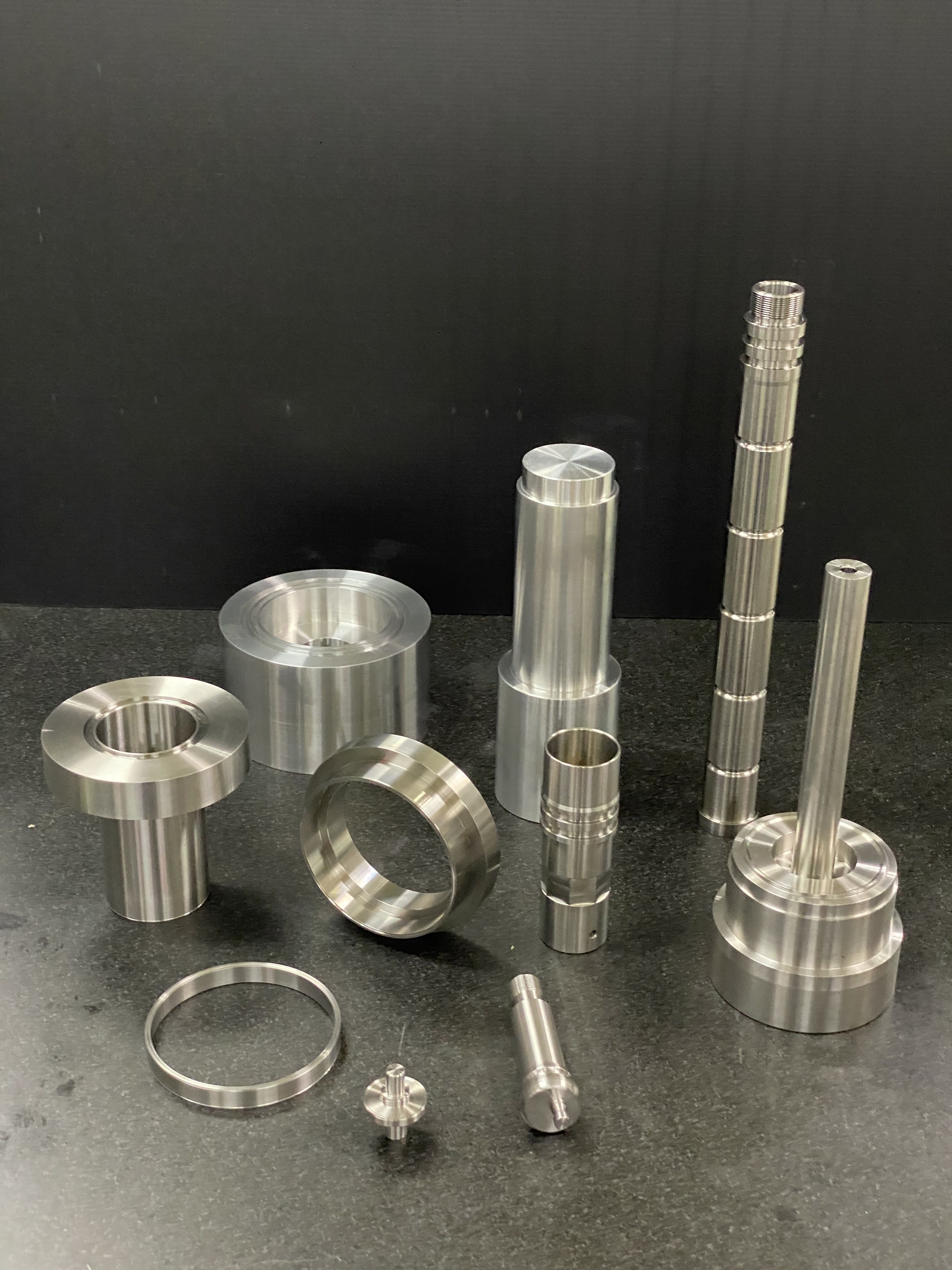 CNC milled stainless steel part display