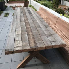 redwood large outdoor table