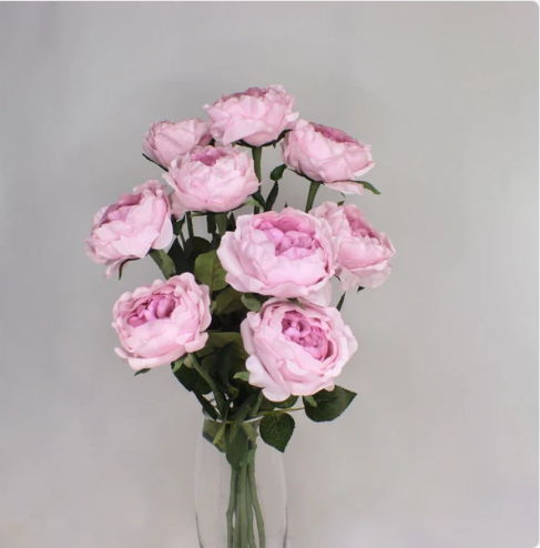 Pink Ice Real Touch David Austin Half Bloom Rose- Realistic Artificial Flowers - Image 2