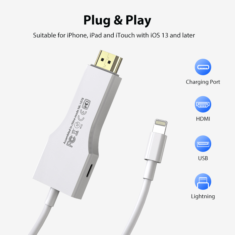 UCable - iPhone Lightning to HDMI Cable For TV Monitor Projector | UPERFECT