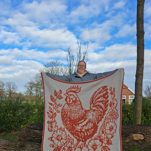 Floral Flock Chicken Mosaic Blanket
