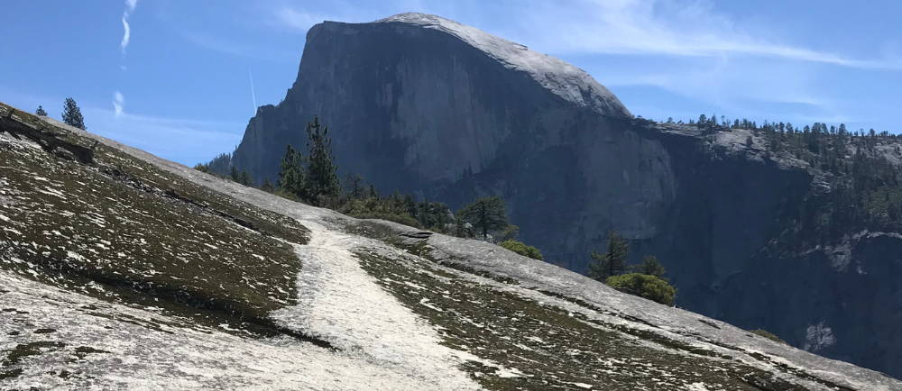 Half Dome in Yosemite as seen from the top of the royal arches