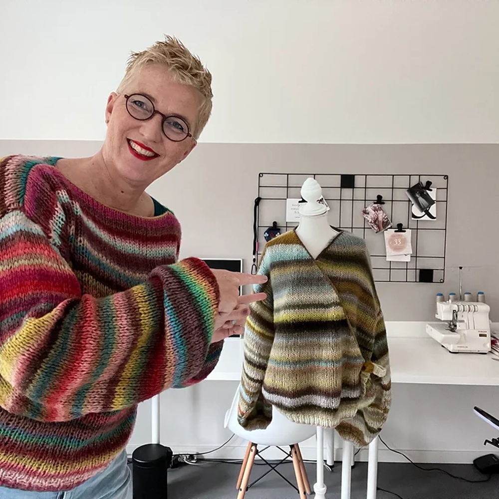 Knitting patterns for sweater and wrap vest Cloud by Juf Sas