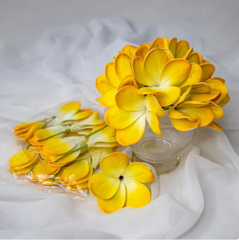 Tahitian Gold Frangipani Flowerhead (6 Pack) -Realistic Artificial Flowers - Image 7