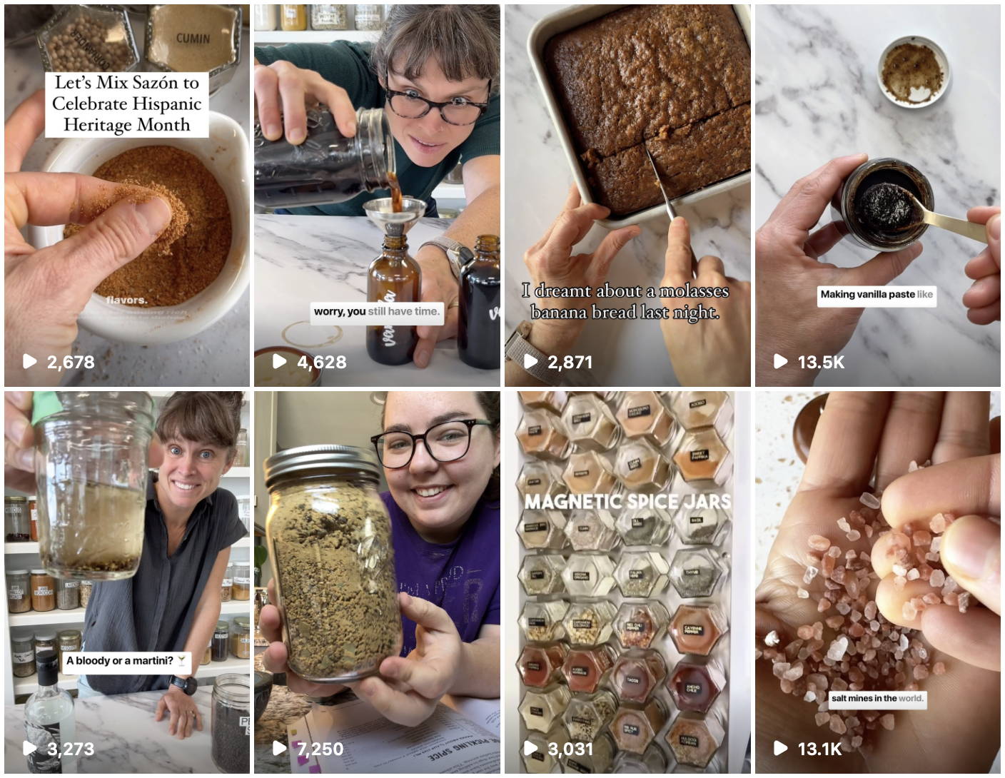 Multiple images stitched together belonging to Gneiss Spice social media accounts