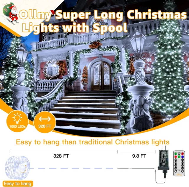 Ollny's 800 leds cool white wedding fairy lights are safe to touch and power saving