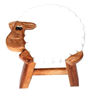 Children's Wooden Stool Shaun the Sheep Themed Chair Toddlers Step sitting Stool