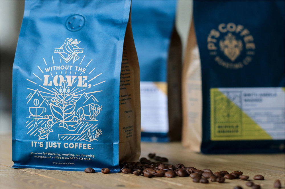 PT's Coffee Comes With Striking Blue Packaging | Dieline - Design
