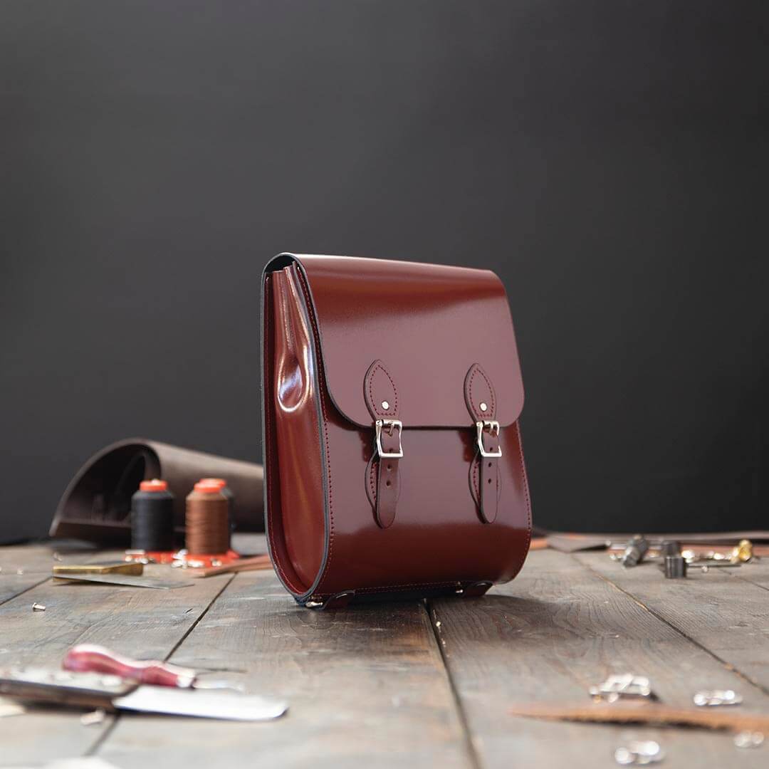 Red Mini Leather Backpack