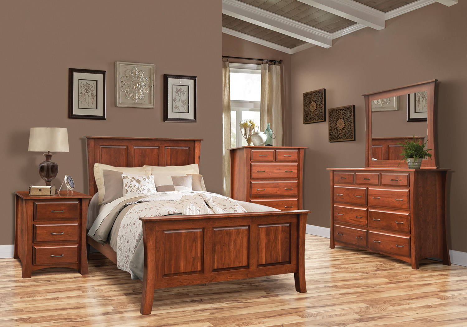 Image of fully customizable Cove Bedroom Set through Harvest Home Interiors Amish Solid Wood Furniture