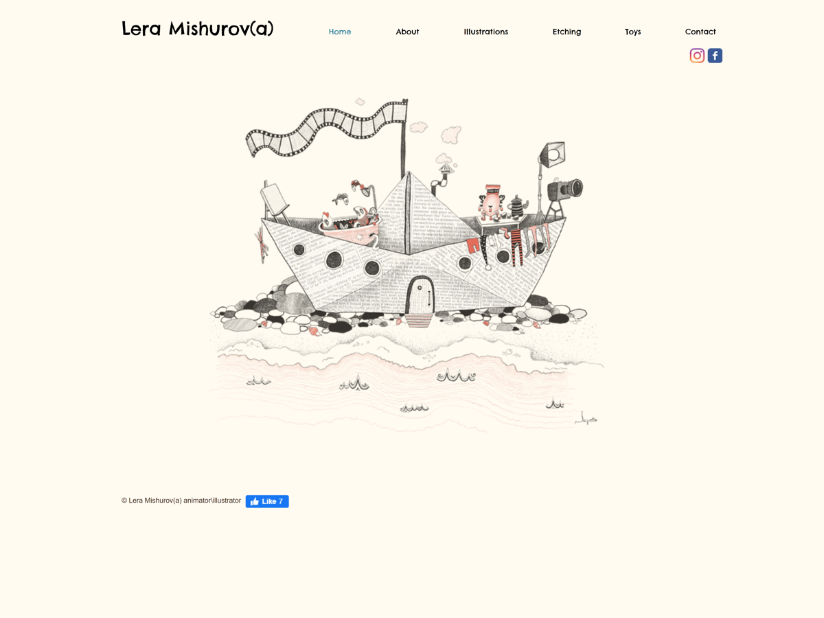 Screenshot of Lera Mishurov(a), from the illustrator portfolios collection.