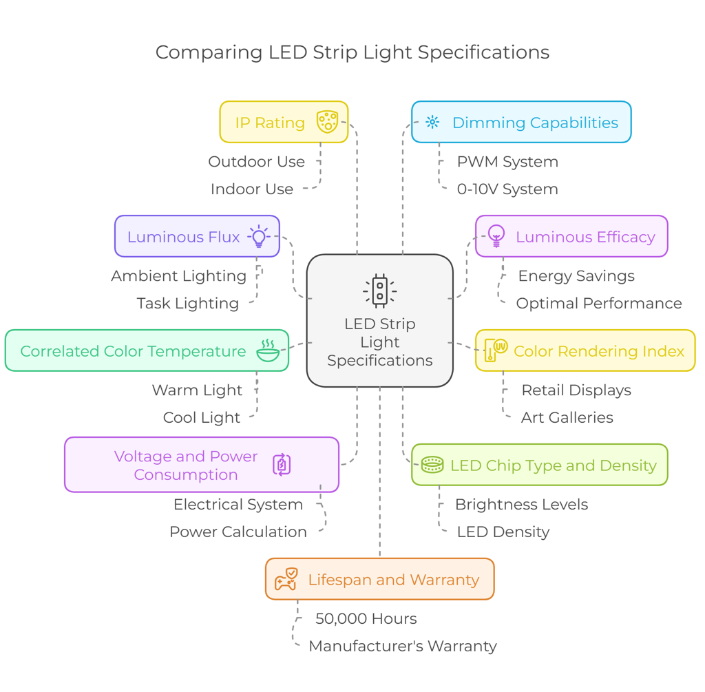 Comparing LED Strip Light Specifications