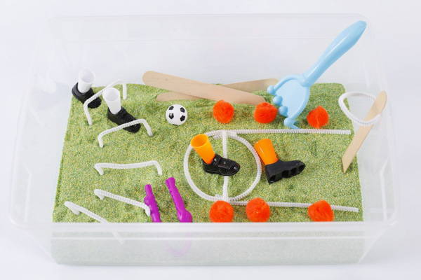 Sports Themed Sensory Bin