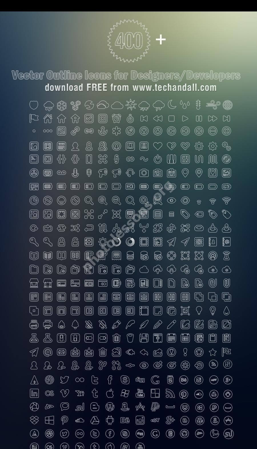 Скачать бесплатно 400 иконок разом в формате .PSD