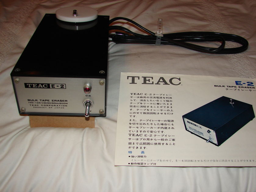 Vintage Teac E-2 Bulk Tape Eraser For 1/4 Reel To Reel Tapes w