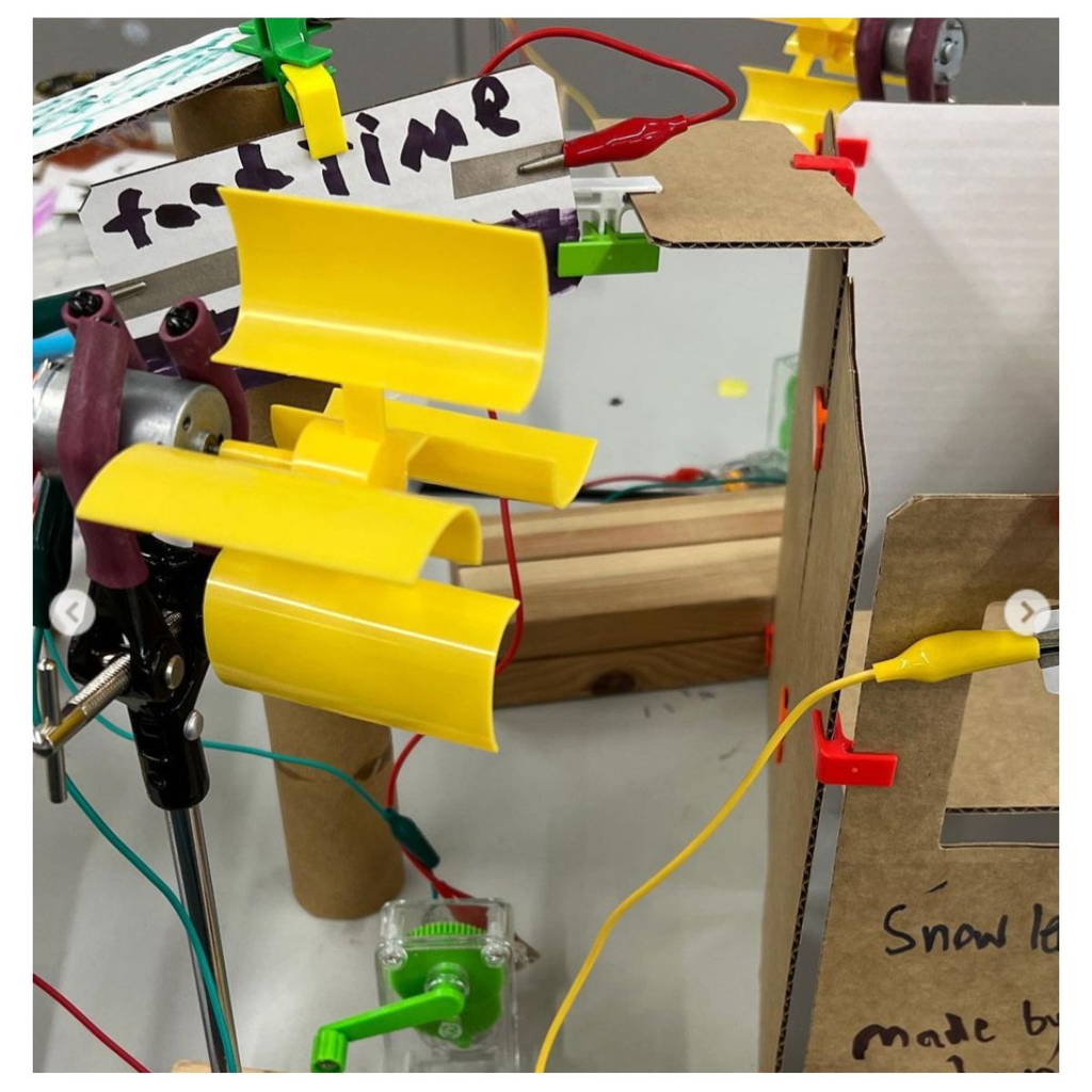 photo of zoo project  - cardboard model of a zoo structure with labels