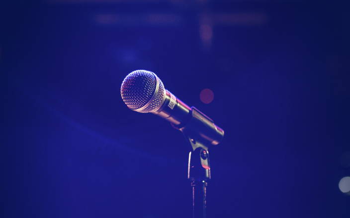 Microphone in dim light with blurred background (preview)