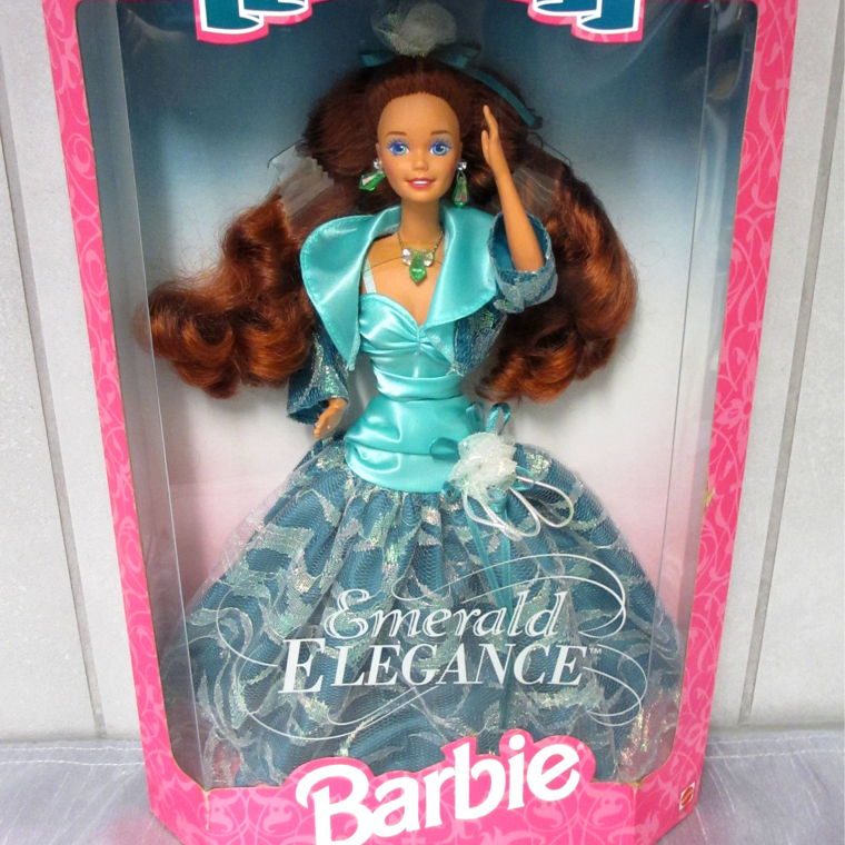 1995 Mattel Barbie Emerald Elegance Grünes Kleid