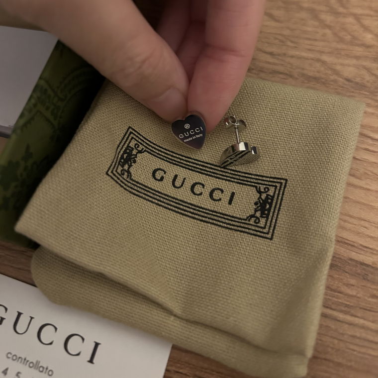 Gucci Heart Earrings Silver
