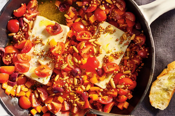 Warm Feta with Tomatoes and Olives