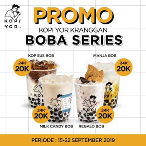 KOPI YOR: Promo Kopi Yor Kranggan BOBA SERIES diskon 4K! sampai 09/22/2019