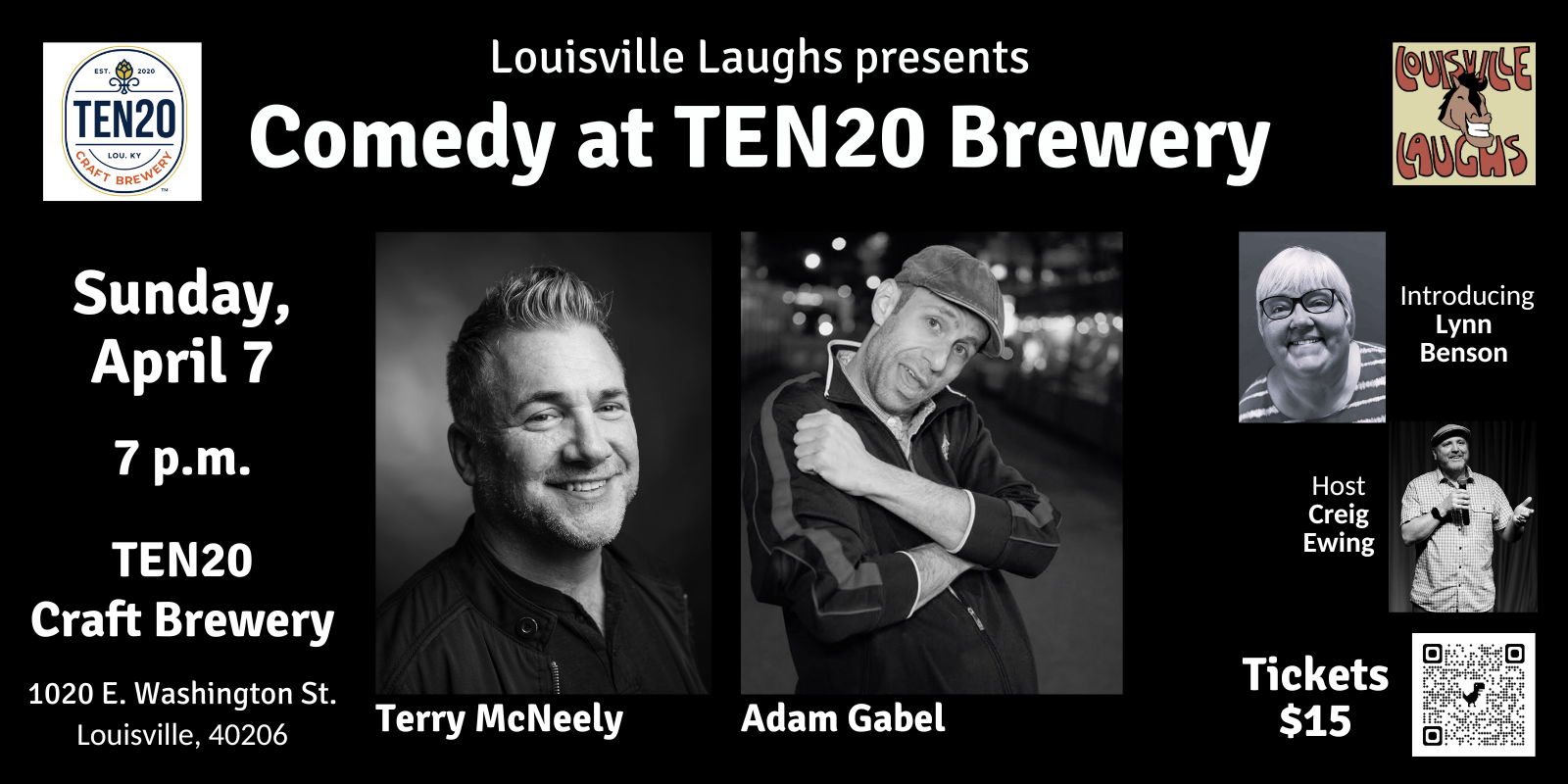 April 7 Comedy at TEN20 Brewery promotional image