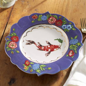 Lou Rota Mother Nature Dessert Plate - Koi Fish