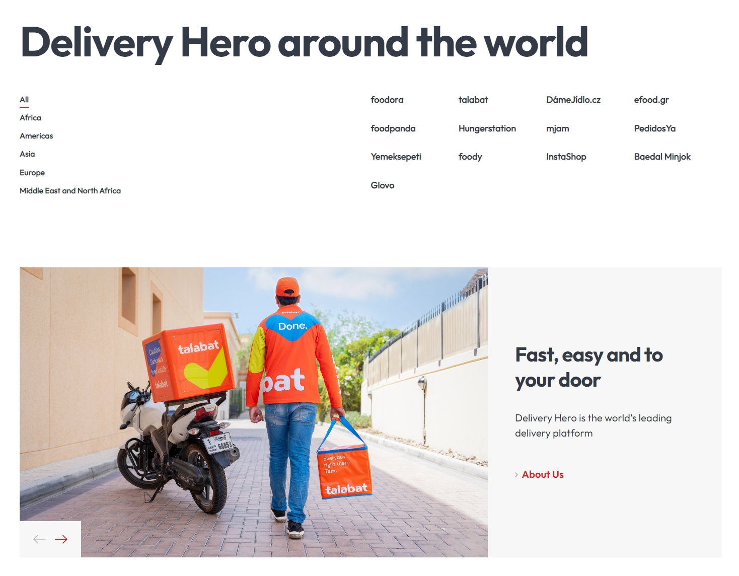 Delivery Hero SE product / service