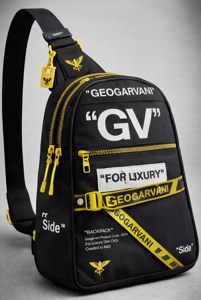 GEOGARVANI Technical mini Sling Bag — Yellow Strap Edition