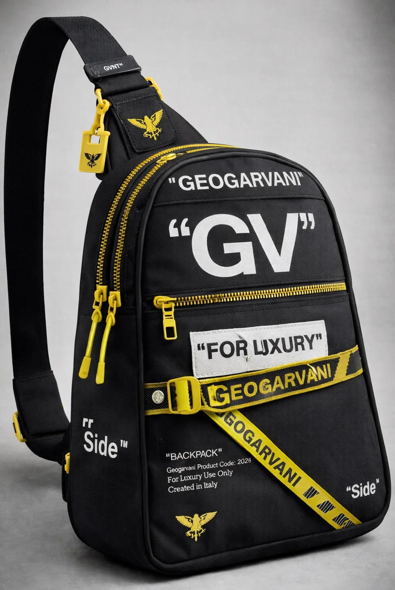 GEOGARVANI Technical mini Sling Bag — Yellow Strap Edition