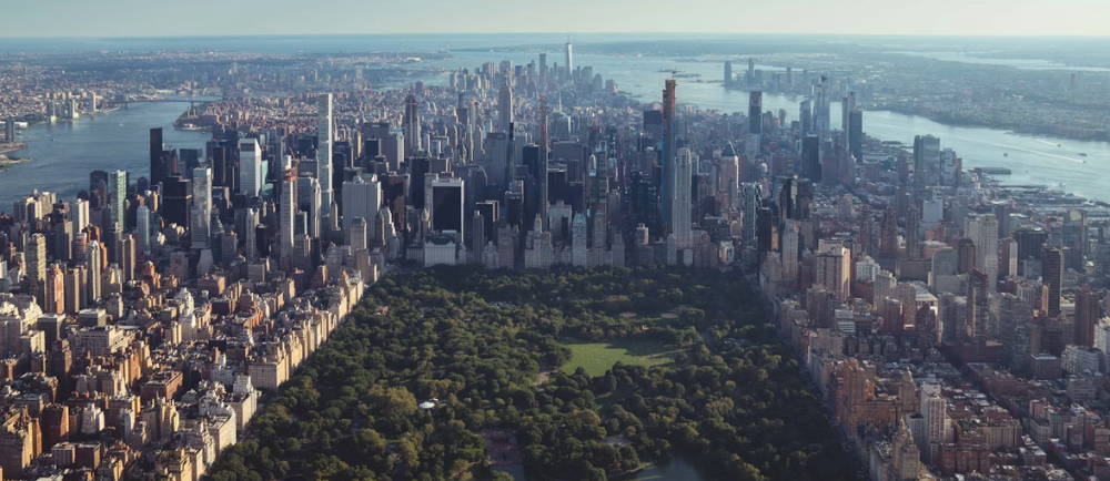 an overhead view of Central Park in New York