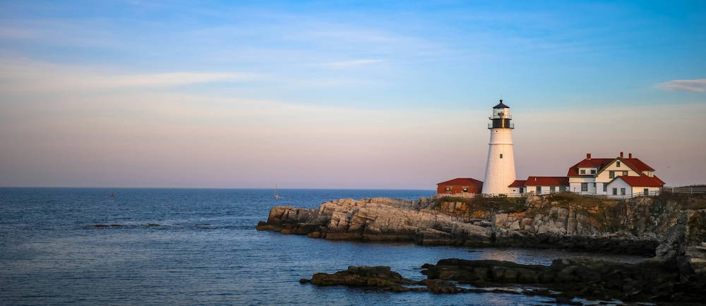 Maine lighthouse seaside
